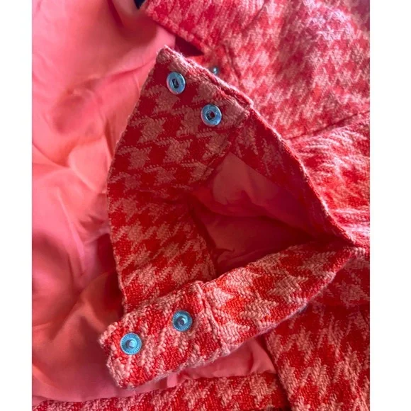 🍊 ZARA Cropped Houndstooth Jacket | Orange | Size M - Picture 7 of 10
